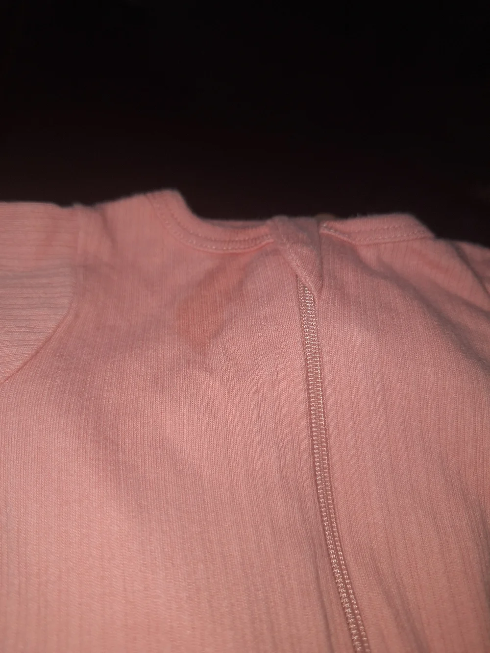 wonder nation Ribbed Long-Sleeve Footed One-Piece in Dusty Pink